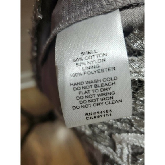 Jessica H Women's Gray Cotton Round Neck Long Sleeve Knee Length Dress Size 10 - Picture 10 of 11